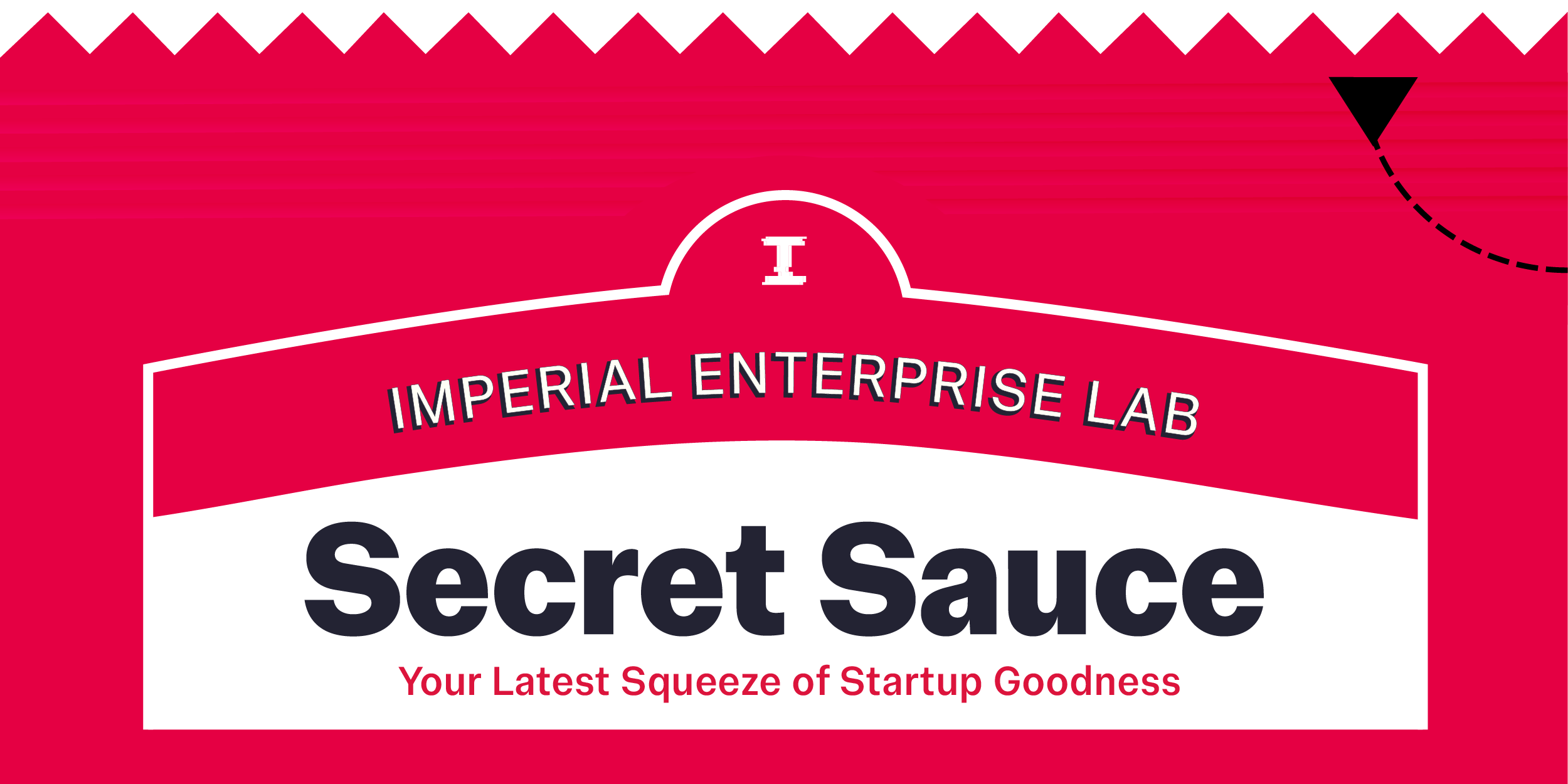 Imperial Enterprise Lab Secret Sauce graphic on a bright pink background, promoting entrepreneurial resources and startup support for the community.